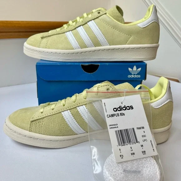 NWT Adidas Campus 80s Light yellow green Sneakers